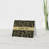 ありがとう: 第60誕生日数パターン黒か金ゴールド サンキューカード (正面)