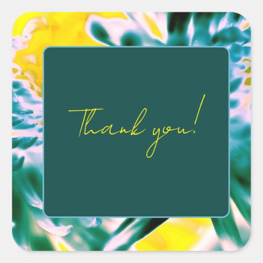 「ありがとう」素敵なカラーフローラシール スクエアシール (正面)