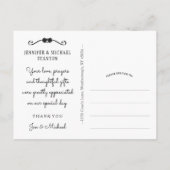 ありがとう 紫のゴシック ハロウィン ウェディング ポストカード (裏面)