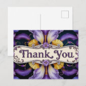 ありがとう 紫色 アイリス 花の花びら ポストカード (正面/裏面)