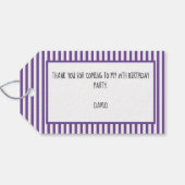 ありがとう：紫/白シンプル色のストライプパターン ギフトタグ (裏面横)