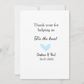 ありがとう 結婚おめでとう ブルーハート ウェディング ラスティック サンキューカード (裏面)