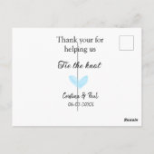 ありがとう 結婚おめでとう ブルーハート ウェディング ラスティック ポストカード (裏面)