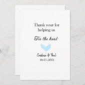 ありがとう 結婚おめでとう ブルーハート ウェディング ラスティック 招待状 (正面/裏面)