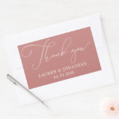 ありがとう，結婚式の引き出物,バラ，ホワイト 長方形シール (封筒)