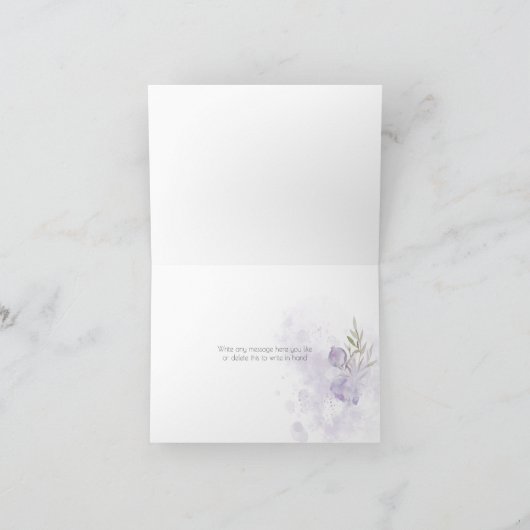 ありがとう | 絵のような紫の花 サンキューカード (内部)