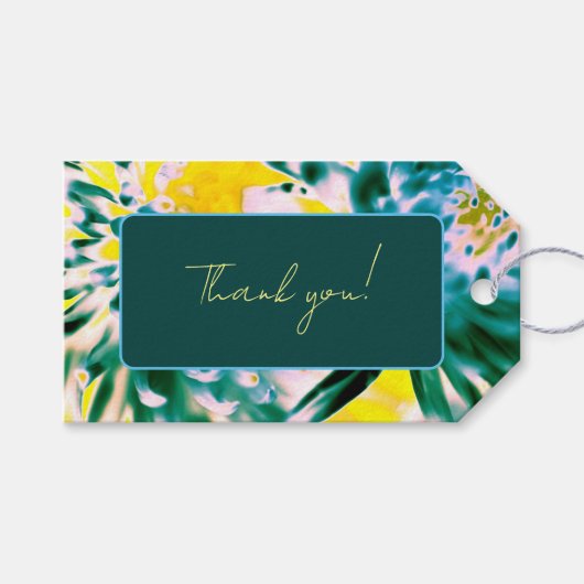 "ありがとう"美しい花ギフトラベル ギフトタグ (正面(横))