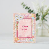 ありがとう、花と蝶のクラフトカード ポストカード (スタンド正面)