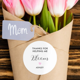 ありがとう！花を咲かせるのを手伝ってくれたステッカー ラウンドシール