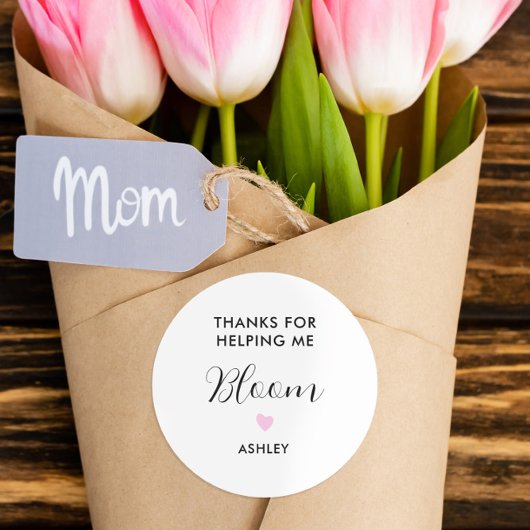 ありがとう！花を咲かせるのを手伝ってくれたステッカー ラウンドシール