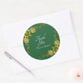 ありがとう 花嫁 花婿 名前 エメラルドグリーン ゴールド ラウンドシール (封筒)