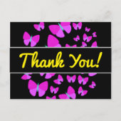 "ありがとう!" + 芸術的な蝶の群れ ポストカード (正面)