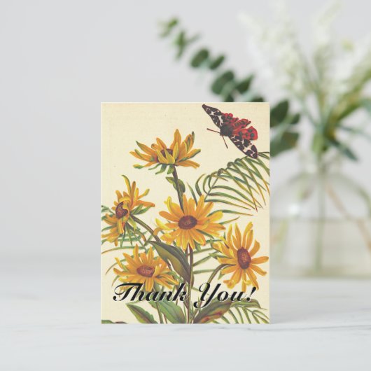 「ありがとう!」+虫の花はがき ポストカード (スタンド正面)