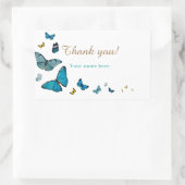 ありがとう、蝶、テンプレート 長方形シール (バッグ)