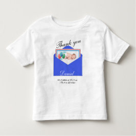 ありがとう 誕生お知らせ フォト トドラーTシャツ