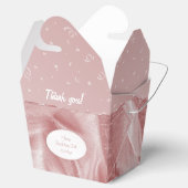 「ありがとう」誕生日ピンクのテクスチャ生地の外観 フェイバーボックス (オープン)