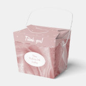 「ありがとう」誕生日ピンクのテクスチャ生地の外観 フェイバーボックス (正面サイド)