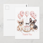 ありがとう 誕生日 フレンチブルドッグ 誕生日ケーキ ポストカード (正面/裏面)