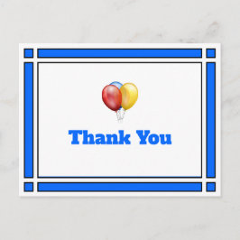 ありがとう 誕生日 風船 青い ポストカード