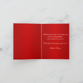 「ありがとう」赤いクリームウェディングテンプレート サンキューカード (内部)