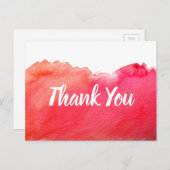 ありがとう 赤い水彩アートの名言 ポストカード (正面/裏面)