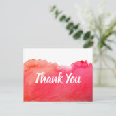 ありがとう 赤い水彩画のアート名言 ポストカード (スタンド正面)