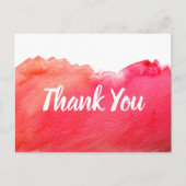 ありがとう 赤い水彩画のアート名言 ポストカード (正面)