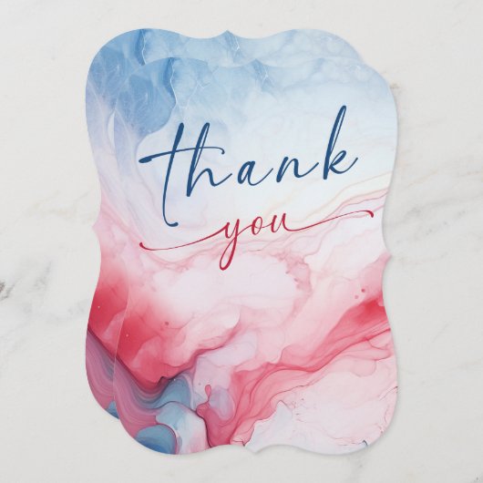 ありがとう 赤 白 青 サンキューカード (正面/裏面)