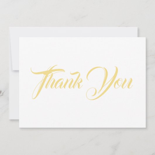 ありがとう、軽い金ゴールドの白エレガント文字カード (正面)