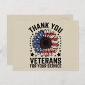 ありがとう、退役軍人。ひまわりは軍の退役軍人の日 ポストカード (正面/裏面)