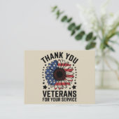 ありがとう、退役軍人。ひまわりは退役軍人の日を称える ポストカード (スタンド正面)