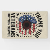 ありがとう、退役軍人！ sunflower 退役軍人デー 横断幕 (横)