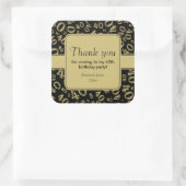 ありがとう:金ゴールドとブラック40番目の数字パターン スクエアシール (バッグ)