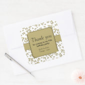 ありがとう:金ゴールドと白75th誕生日パーティー スクエアシール (封筒)
