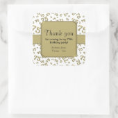 ありがとう:金ゴールドと白75th誕生日パーティー スクエアシール (バッグ)