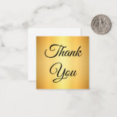 ありがとう、金ゴールド背景、カスタム ノートカード (正面/裏面インサイチュ)