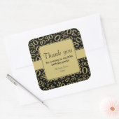 ありがとう：金ゴールド/ブラック30th誕生日パターン スクエアシール (封筒)