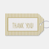 ありがとう:金ゴールド/白シンプルストライプパターン ギフトタグ (正面(横))