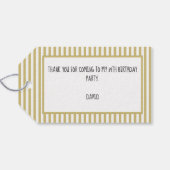 ありがとう：金ゴールド/白シンプルストライプパターン ギフトタグ (裏面横)