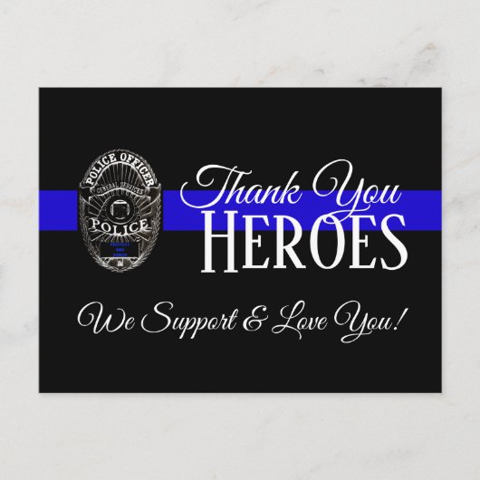 ありがとう、青い英雄たち 警察支援ポストカード ポストカード (正面)
