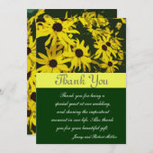 ありがとう、黄色いデイジーの花 サンキューカード (正面/裏面)