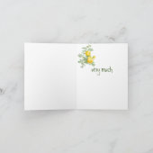 ありがとう 黄色のバラの庭の花 サンキューカード (内部)