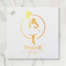 ありがとう！ 黒人女性のブライズシャワーバルーンと花 フェイバータグ