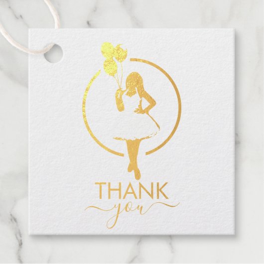 ありがとう！ 黒人女性のブライズシャワーバルーンと花 フェイバータグ (正面)