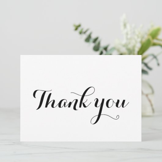 ありがとう 黒白スタイリッシュなカリグラフィーカード (スタンド正面)