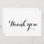 ありがとう 黒白スタイリッシュなカリグラフィーカード (正面/裏面)