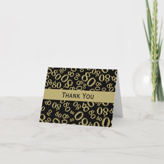 「ありがとう！」 黒/金ゴールド乱数80パターン サンキューカード (正面)