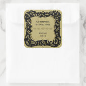 ありがとう: 100番目の数字パターン金ゴールド/ブラックブラケット スクエアシール (バッグ)