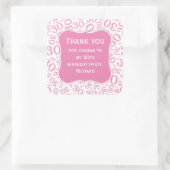 ありがとう: 30th誕生日ピンク/ホワイトナンバーパターン スクエアシール (バッグ)