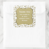 ありがとう： 40th Birthday金ゴールド/ホワイトナンバーパターン スクエアシール (バッグ)